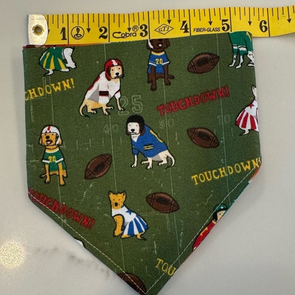 2/$10 Football Themed Reversible Bandana Handmade scrunchie band.